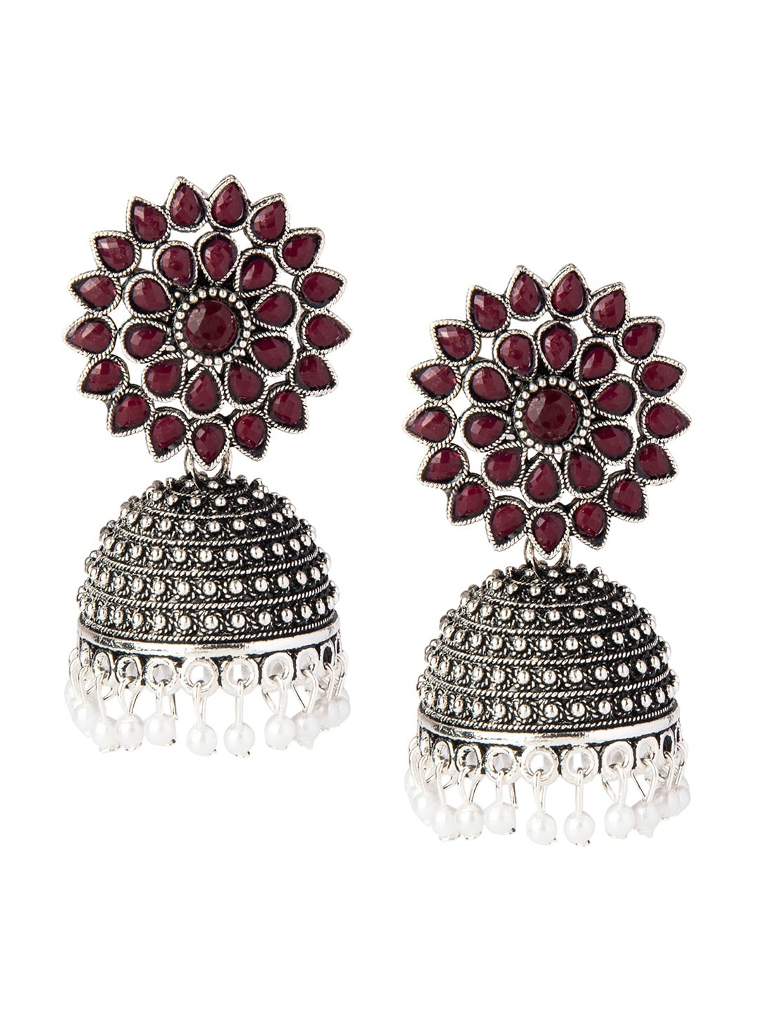 

Shining Jewel - By Shivansh Silver-Toned Classic Jhumkas Earrings