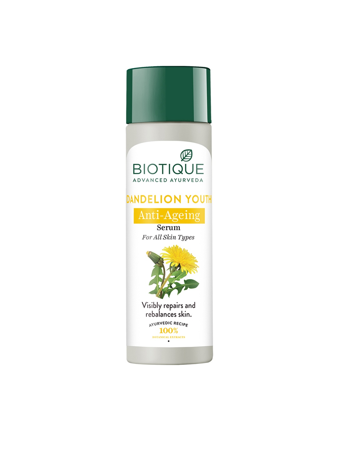 

Biotique Bio Dandelion Visibly Ageless Lightening Sustainable Serum 190 ml, White