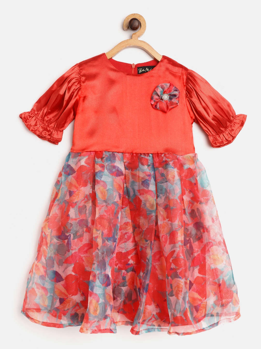 

Bella Moda Red Floral Fit & Flare Dress