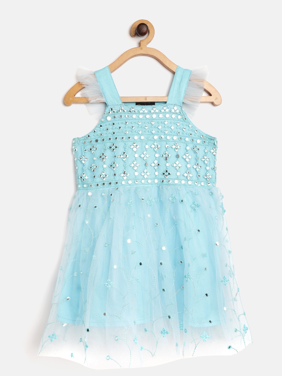 

Bella Moda Blue Embellished Fit & Flare Dress