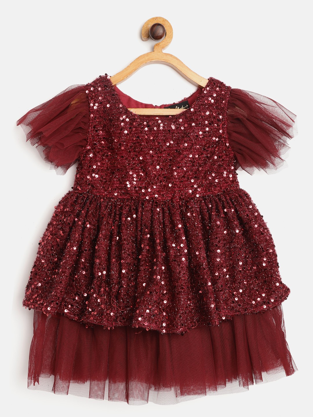 

Bella Moda Maroon Embellished Dress