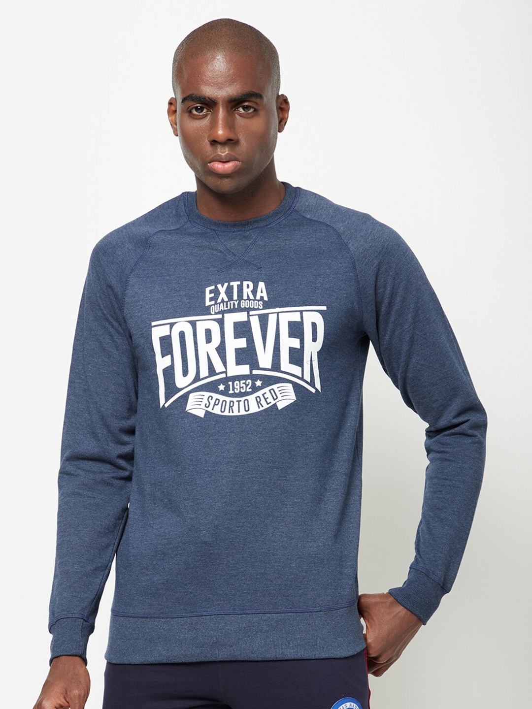 

SPORTO Men Navy Blue Printed Sweatshirt