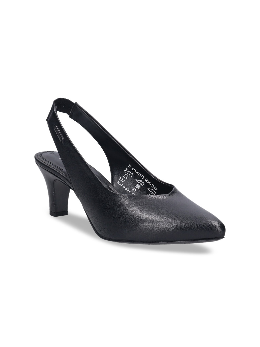 

Bugatti Tiana Women Black Solid Leather Casual Regular Block Heel Sling Back Sandals