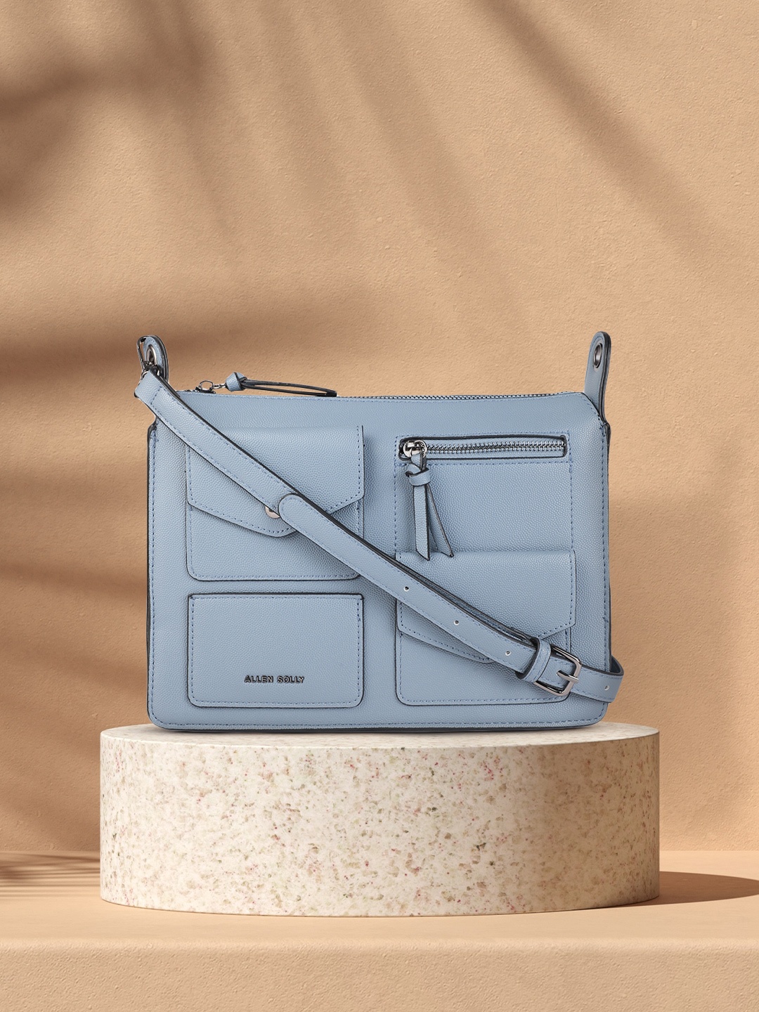 

Allen Solly Blue Structured Sling Bag