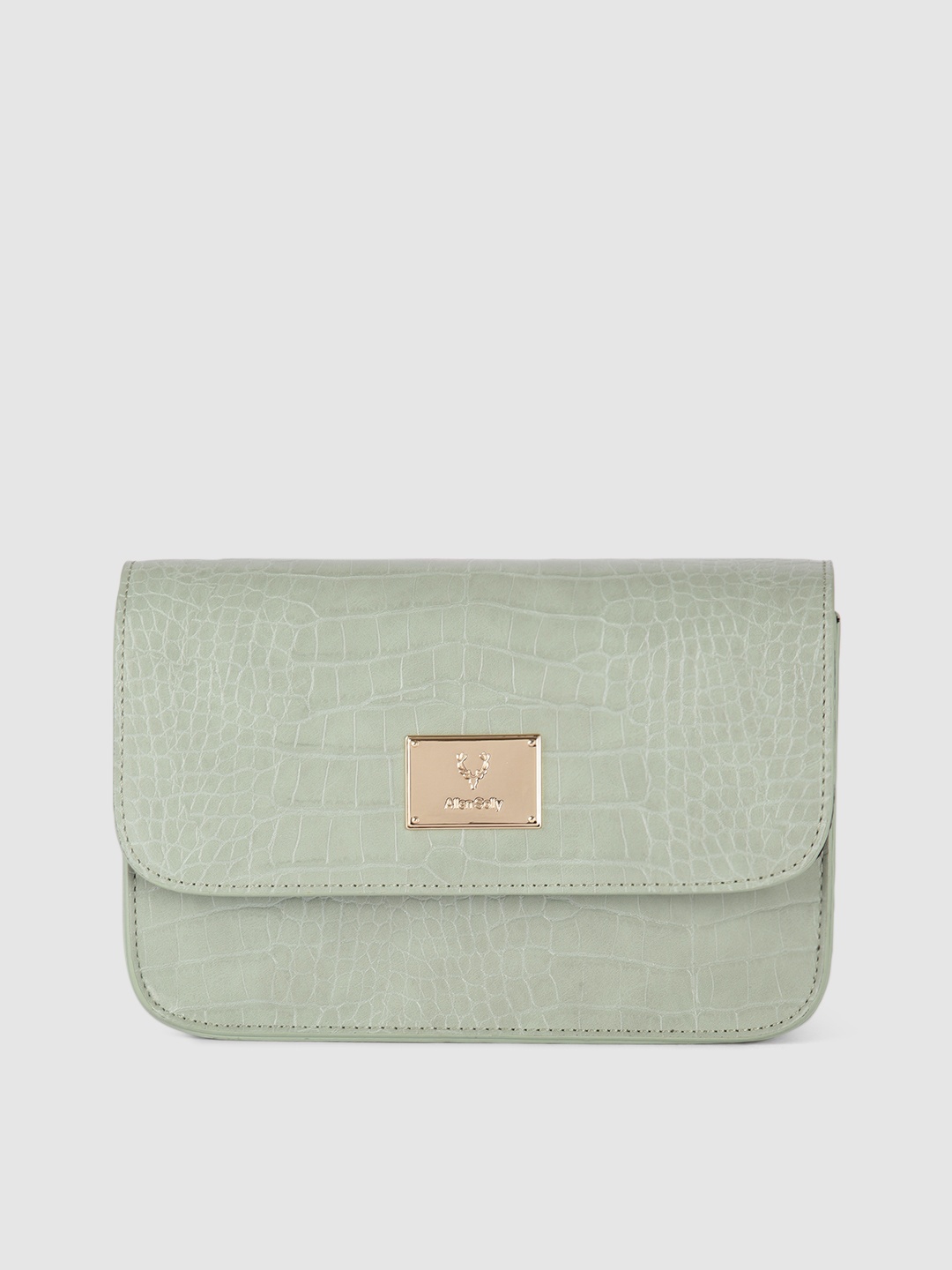 

Allen Solly Mint Green Animal Textured PU Structured Sling Bag