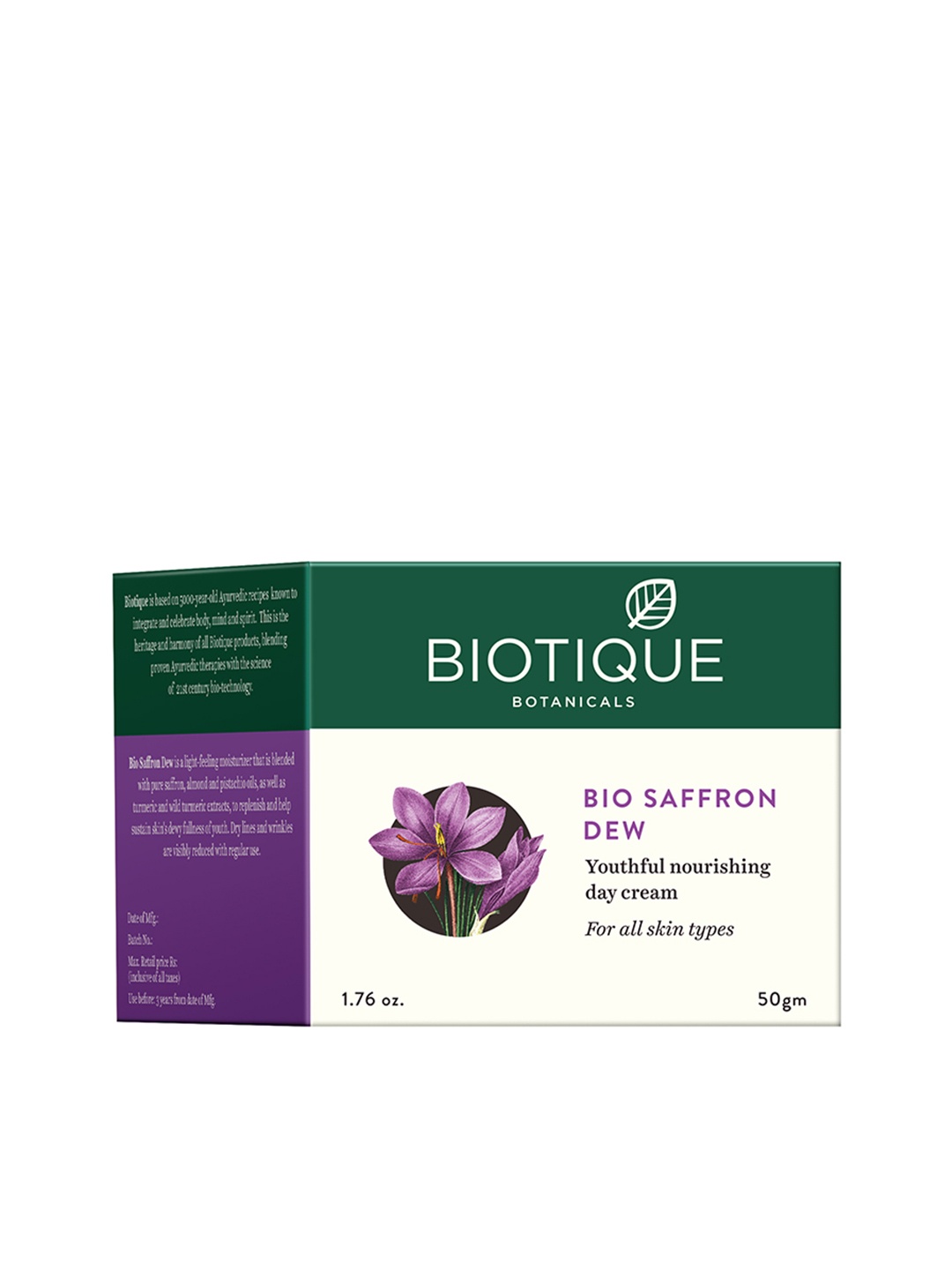 

Biotique Bio Saffron Dew Youthful Nourishing Day Cream, White