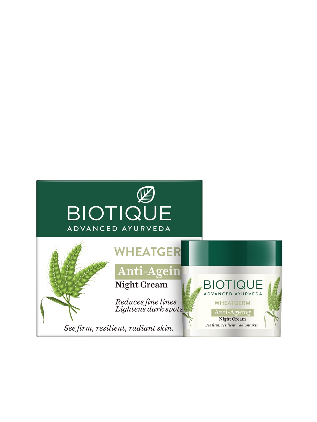 

Biotique Wheatgerm Anti-Ageing Night Cream - Targeting Wrinkles & Dull, Dry Skin - 50g, White