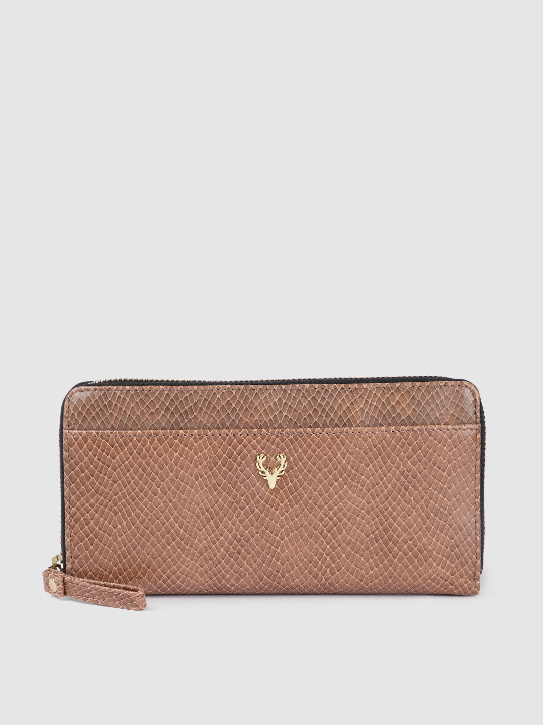 

Allen Solly Women Textured Zip Around Wallet, Brown