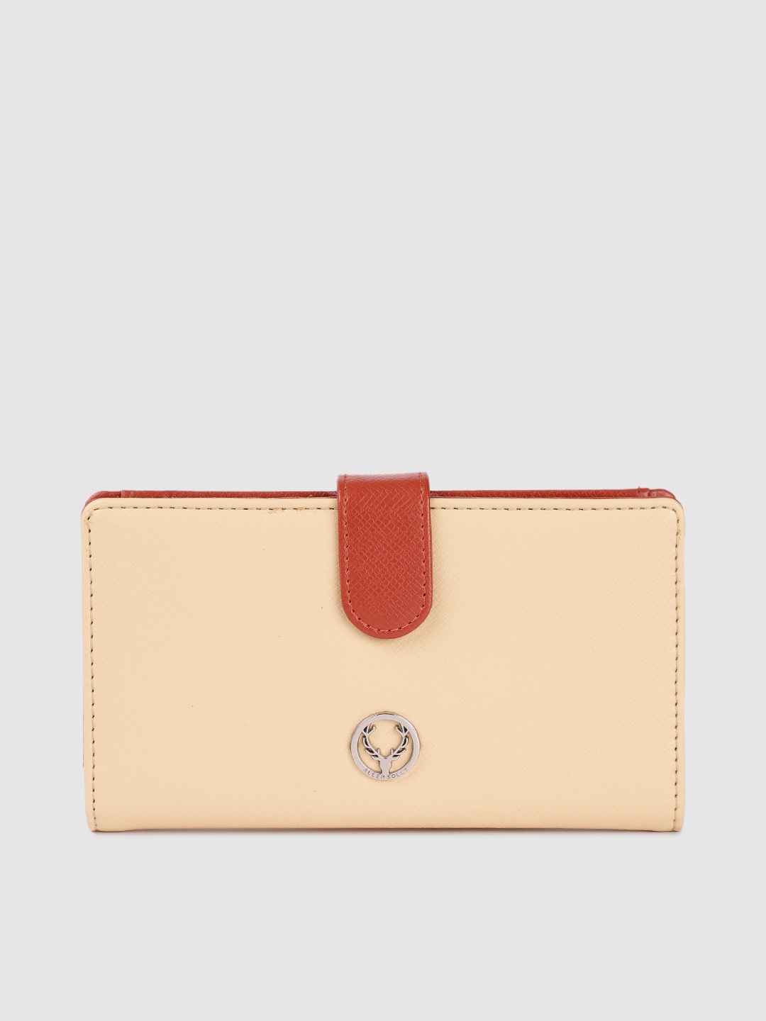 

Allen Solly Women Textured Two Fold Wallet, Cream