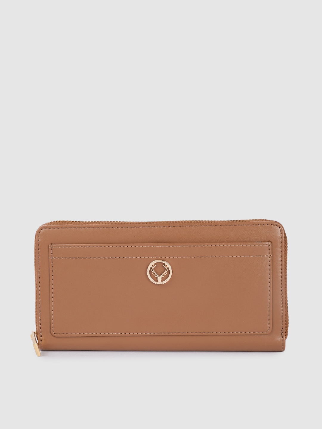 

Allen Solly Women Solid Zip Around Wallet, Brown