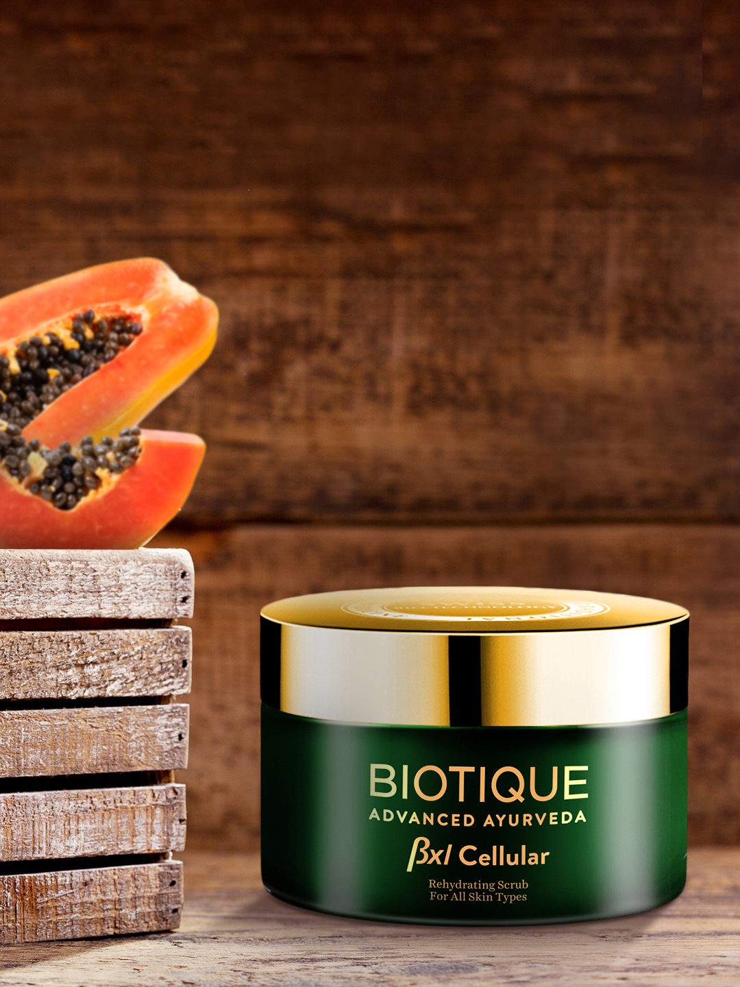 

Biotique BXL Cellular Bio Papaya Rehydrating Scrub 50g, Silver