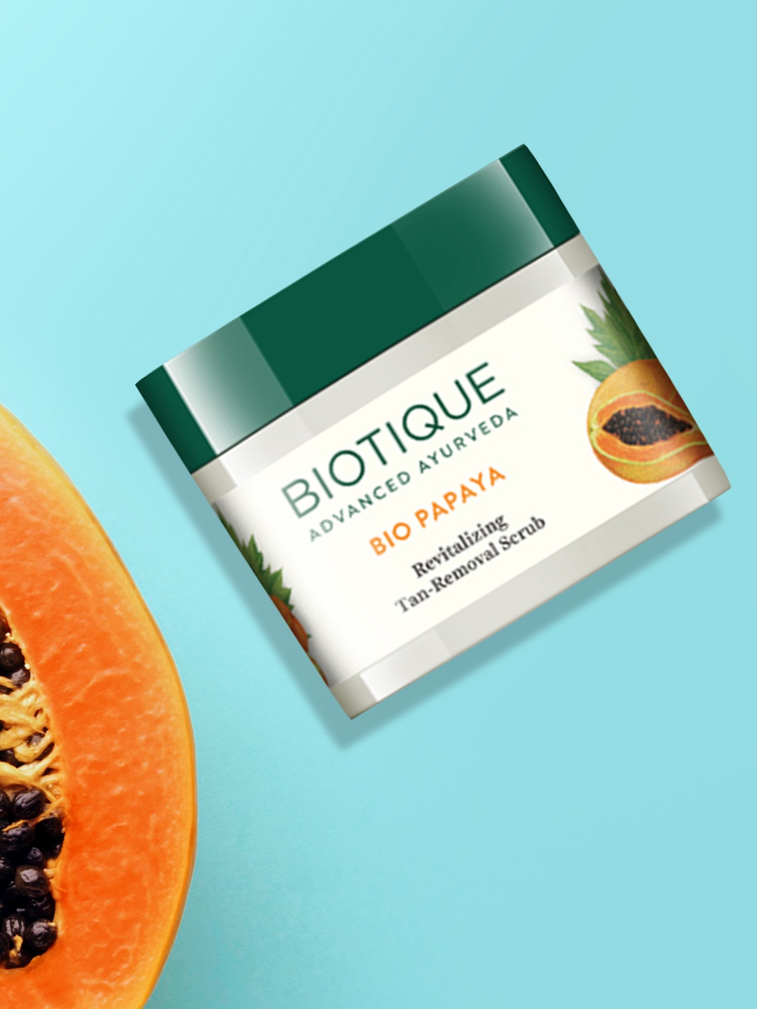 

Biotique Papaya Tan Removal Brightening & Revitalizing Face Scrub - 75g Jar, White