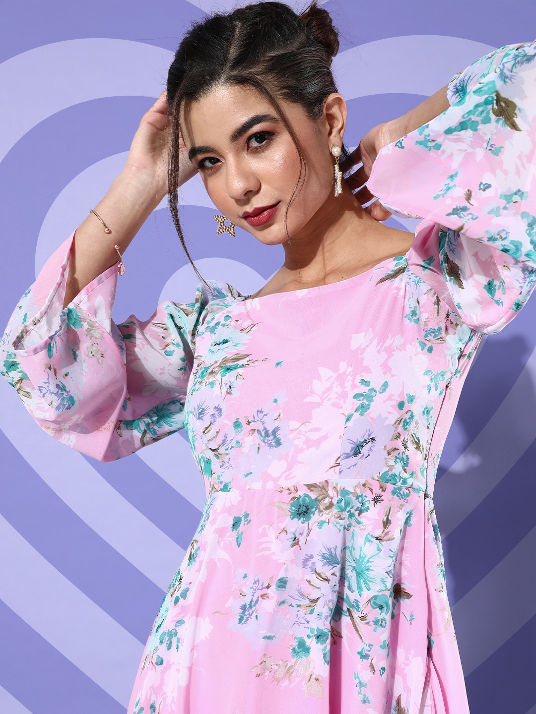 

DODO & MOA Pretty Pink Romantic Florals Dress