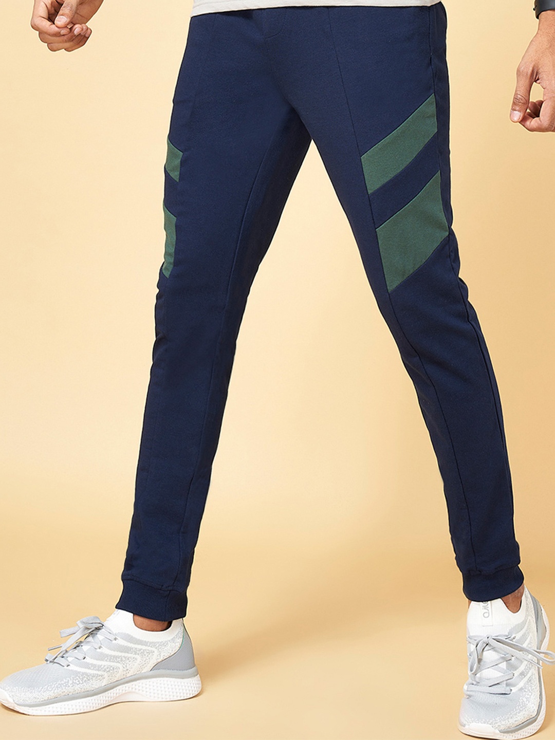 

Ajile by Pantaloons Men Navy Blue Solid Slim Fit Pure Cotton Joggers