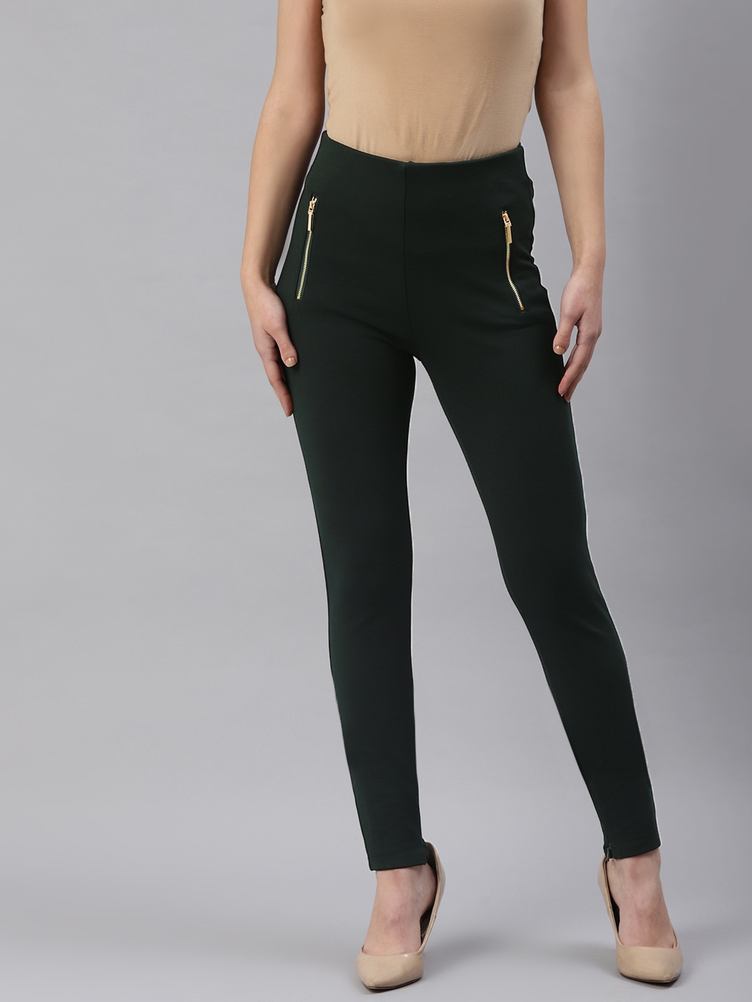 

Marks & Spencer Women Green Solid Treggings