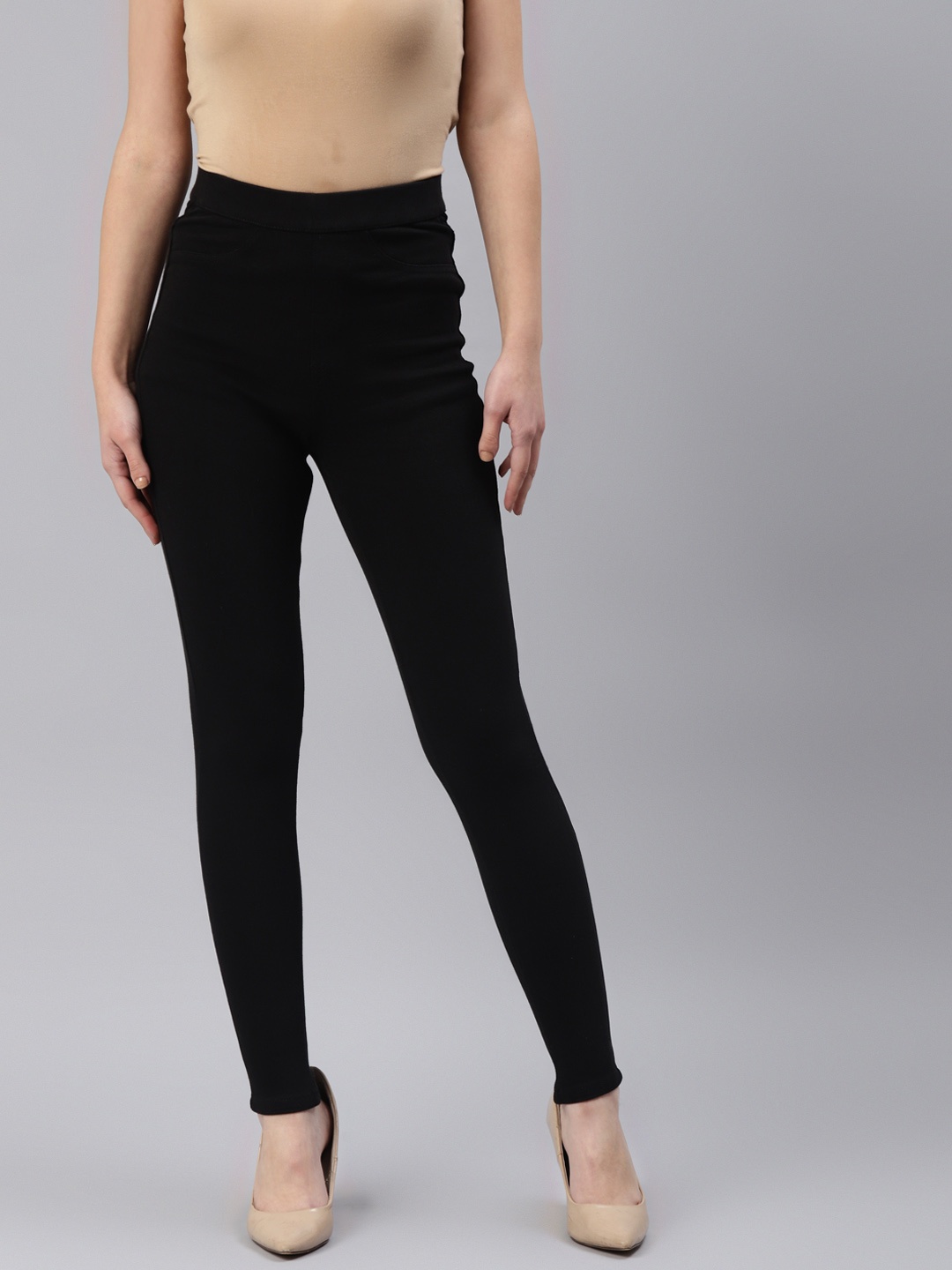 

Marks & Spencer Women Black Solid Treggings