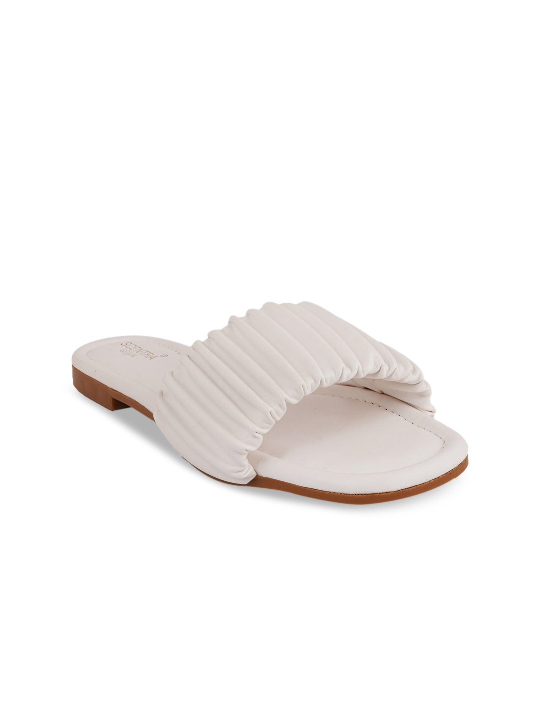 

SCENTRA Women White Open Toe Flats