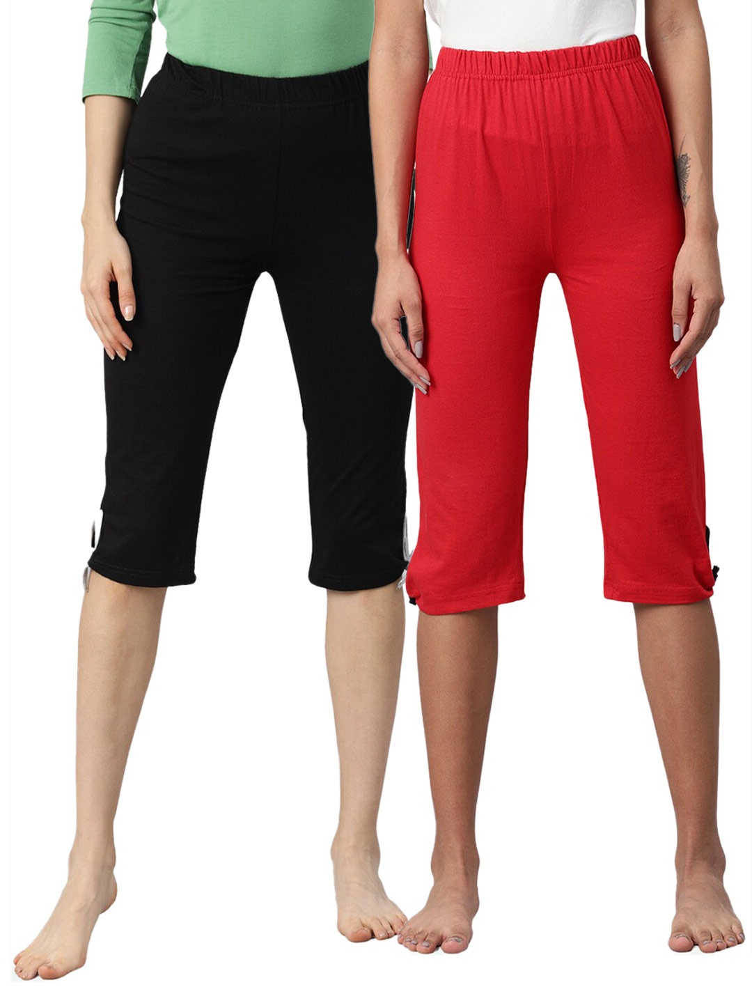 

NOT YET by us Women Pack of 2 Lounge Capris, Red
