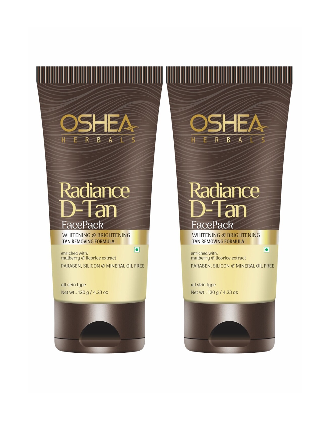 

Oshea Herbals Set of 2 Radiance D-Tan Face Pack, Brown