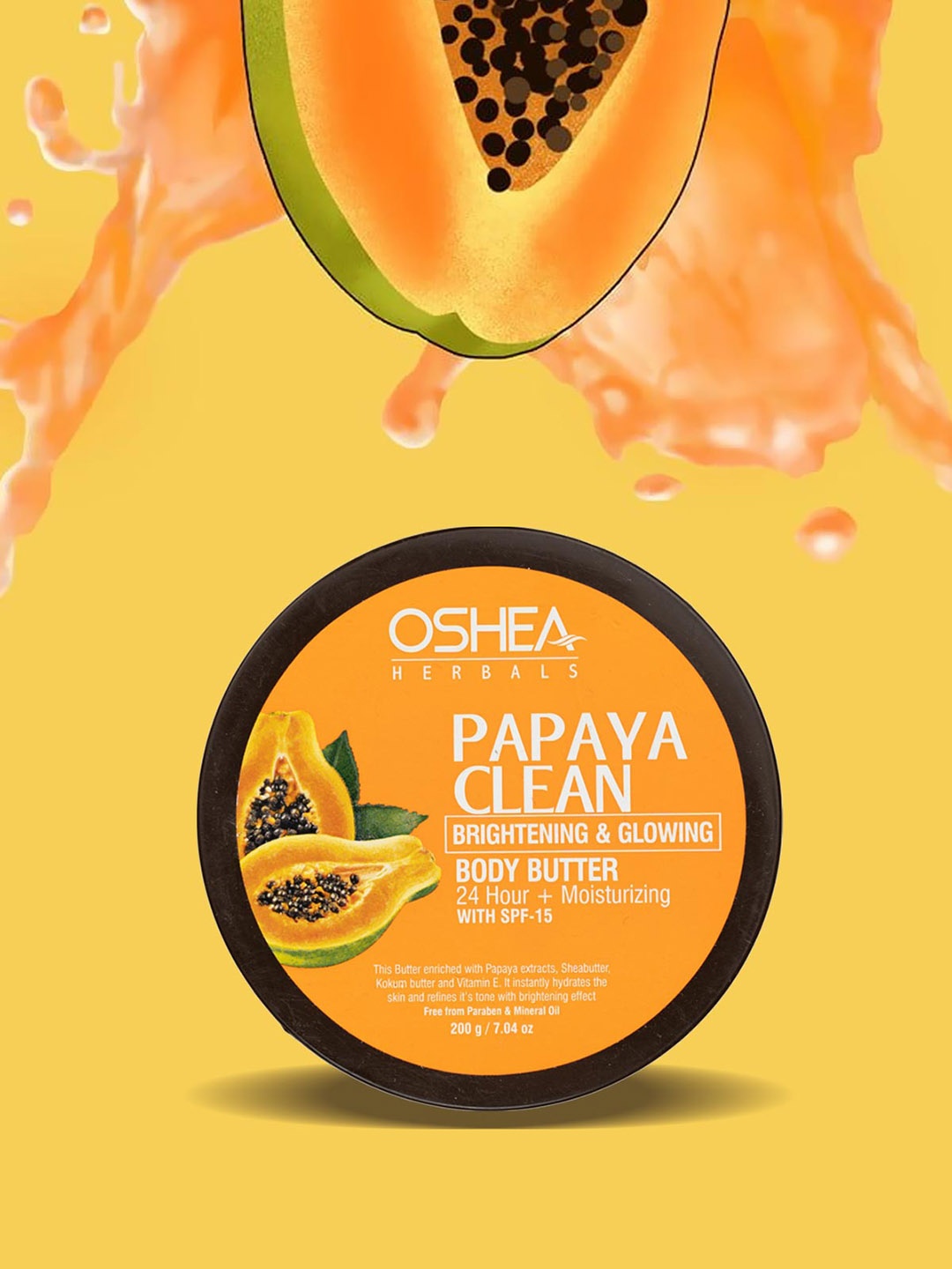 

Oshea Herbals Pack Of 2 Papaya Clean Body Butter, Yellow