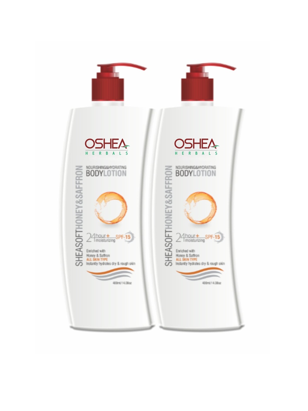 

Oshea Herbals Pack Of 2 Sheasoft Honey & Saffron Body Lotion SPF 15, Multi