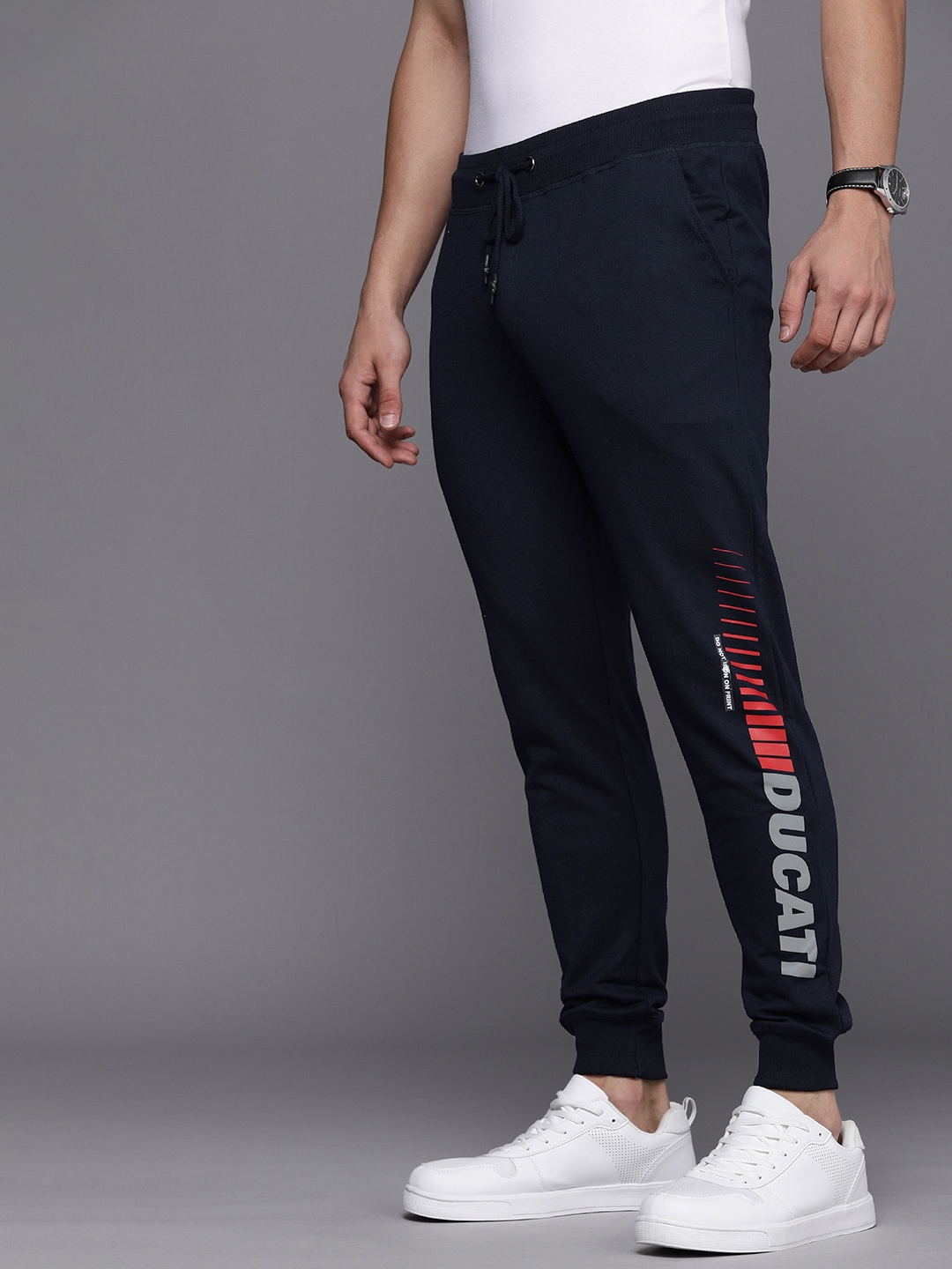 

Ducati Men Navy Blue Brand Logo Printed Joggers