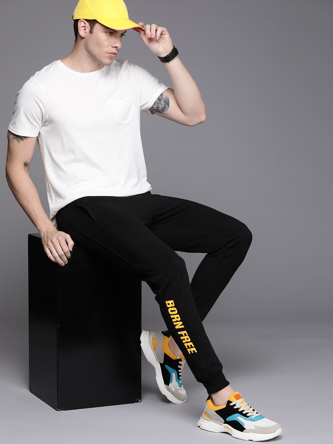 

Ducati Men Black Typography Printed Joggers Track pants