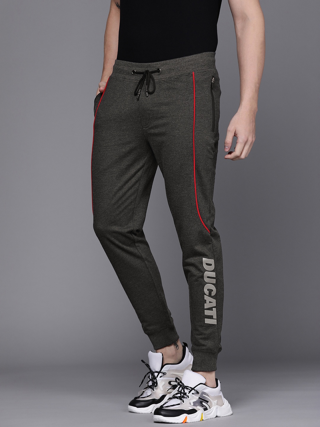 

Ducati Men Charcoal Brand Logo Printed Joggers