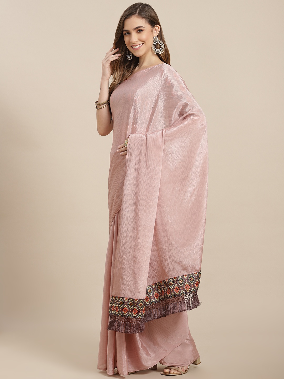 

SHANGRILA Purple & Grey Pure Chiffon Ready to Wear Saree