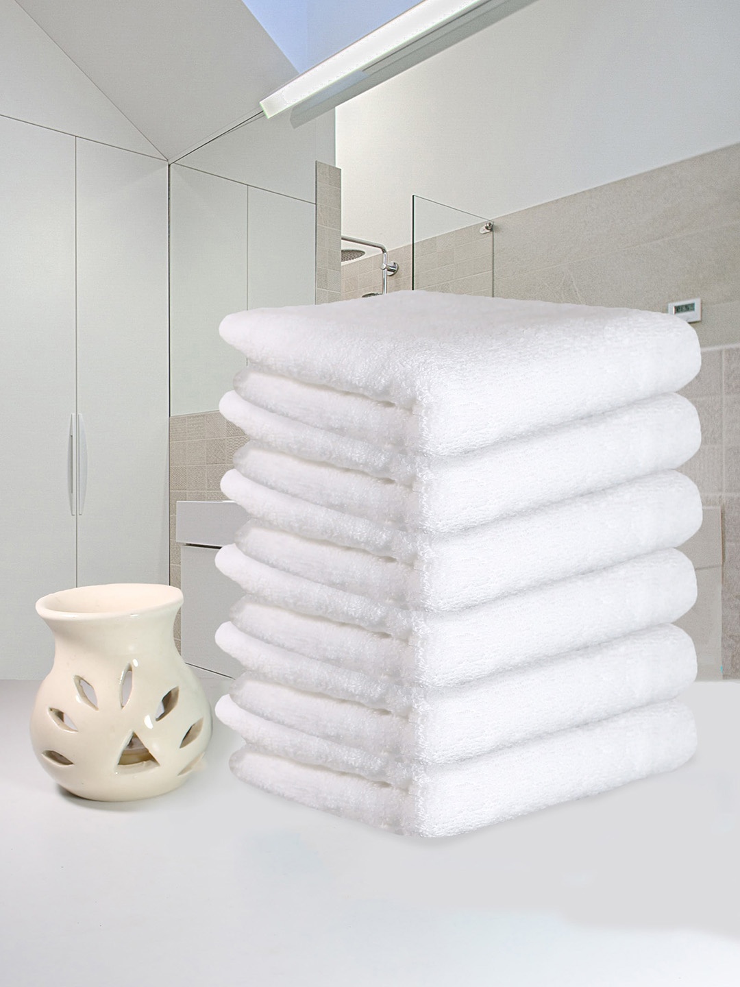 

Heelium White Unisex Pack of 6 Bamboo Super Soft & Quick Drying Home & Gym Hand Towel