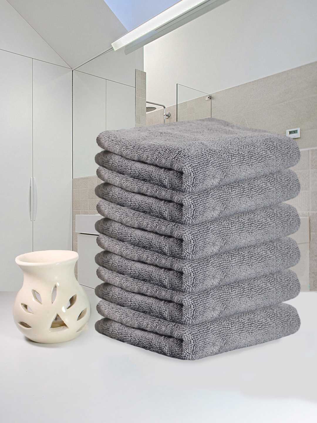 

Heelium Grey Unisex Pack of 6 Bamboo Super Soft & Quick Drying Home & Gym Hand Towel