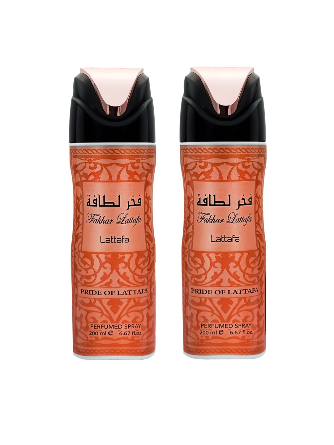

Lattafa Set Of 2 Fakhar Pink Deodorant -200ml, Orange