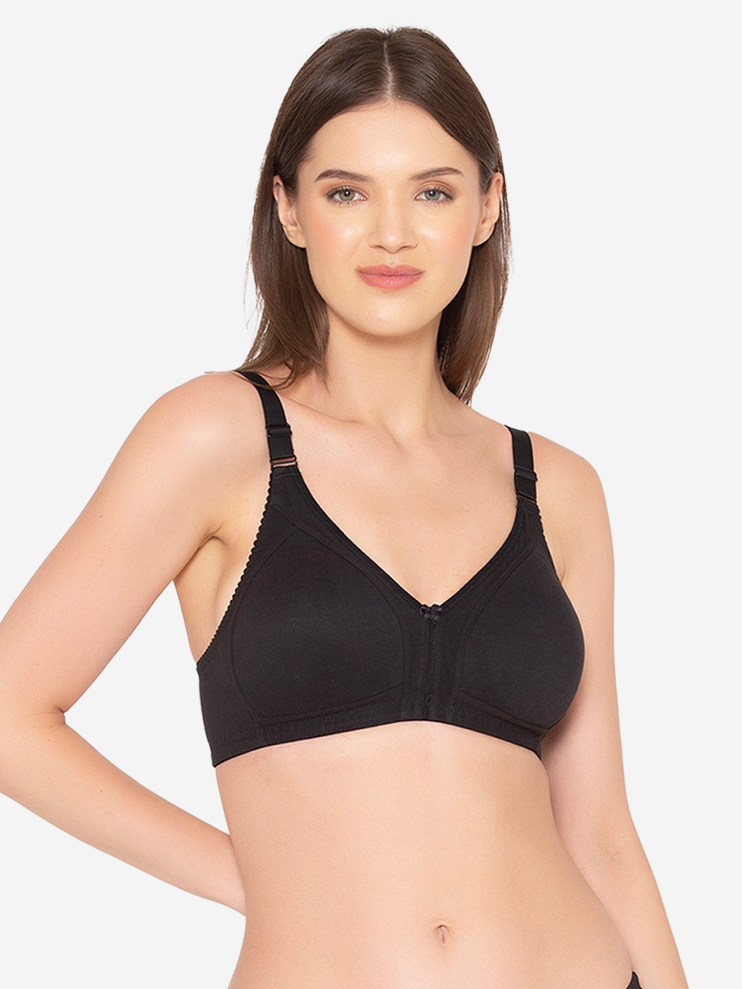 

Groversons Paris Beauty Black Full Coverage Lightly-Padded Cotton Minimizer Bra