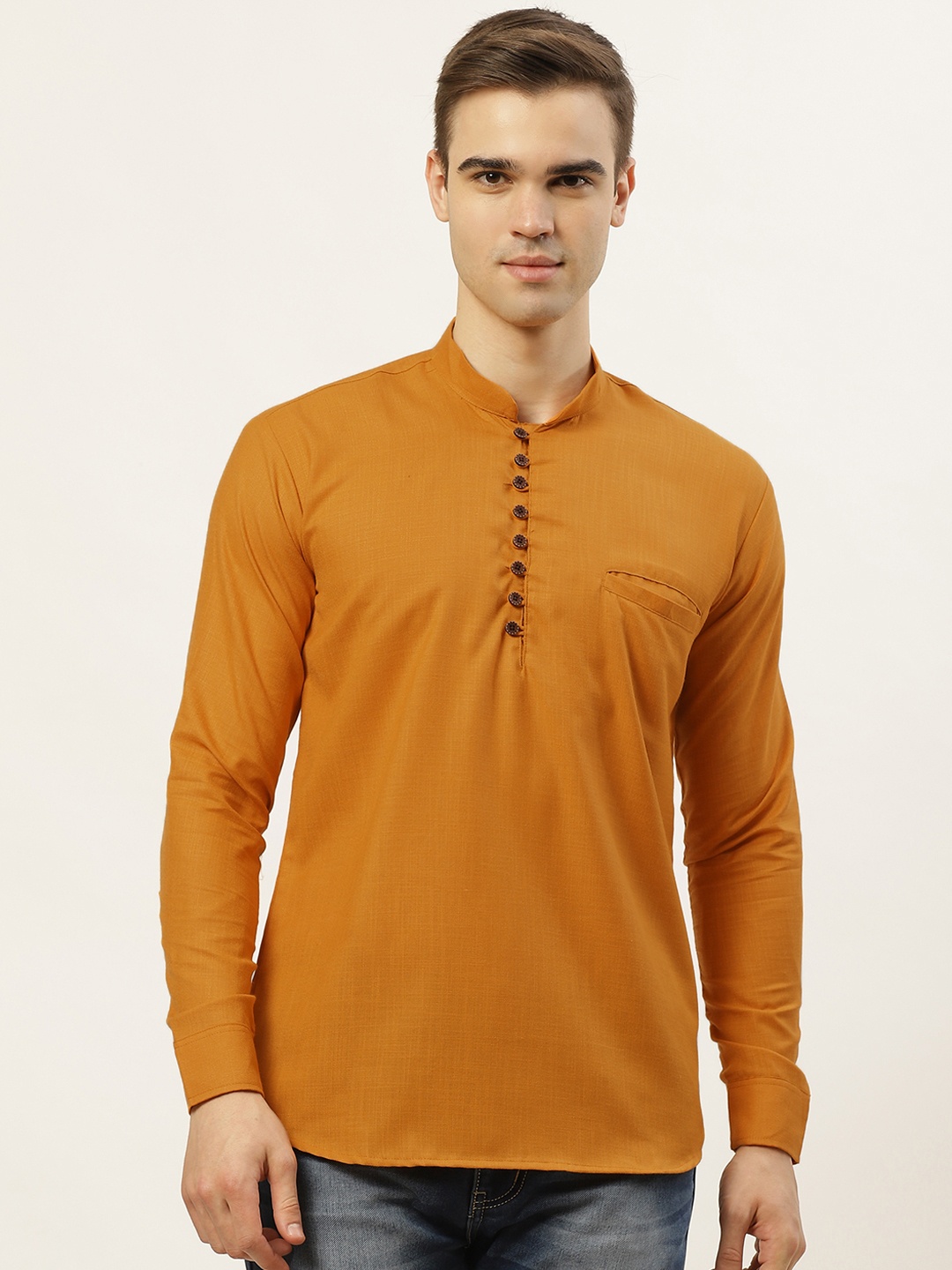 

Jompers Men Mustard Yellow Kurta
