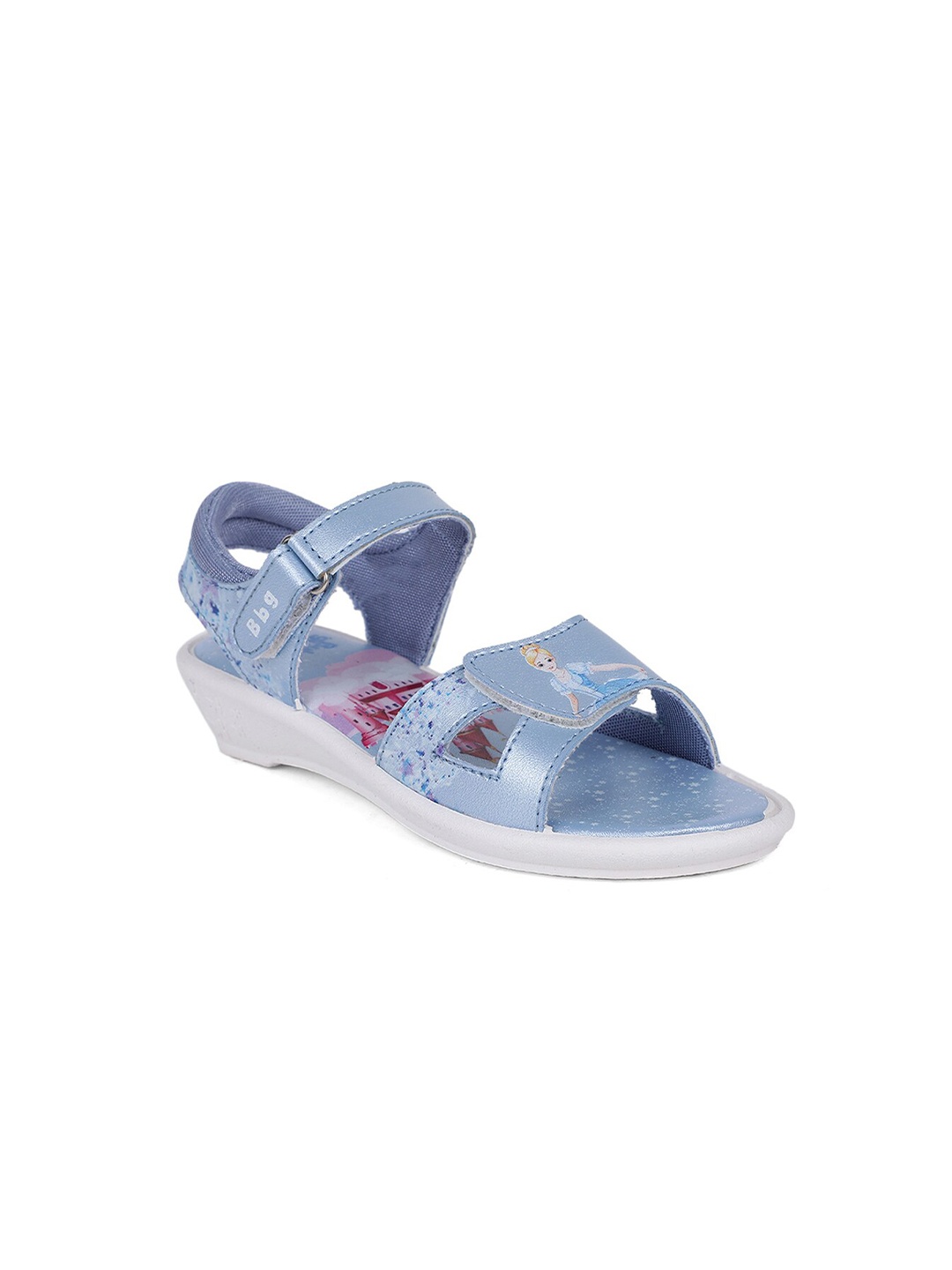 

Bubblegummers Girls Blue Printed Open Toe Flats