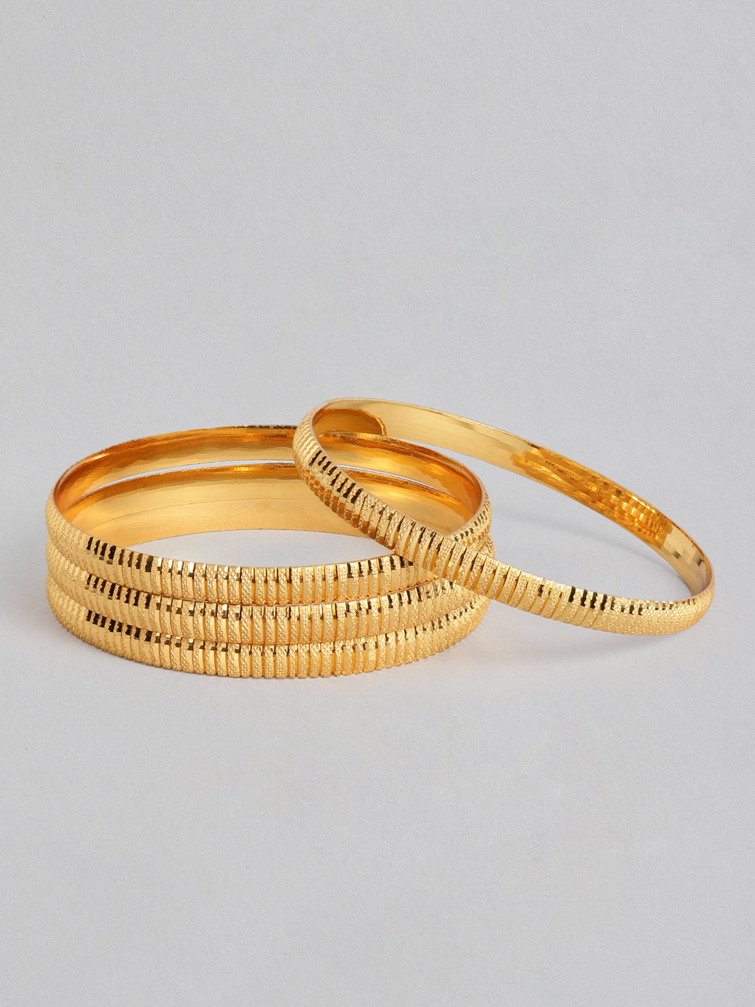 

AccessHer Set Of 4 Matte Gold-Plated Handcrafted Bangles For Women & Girls