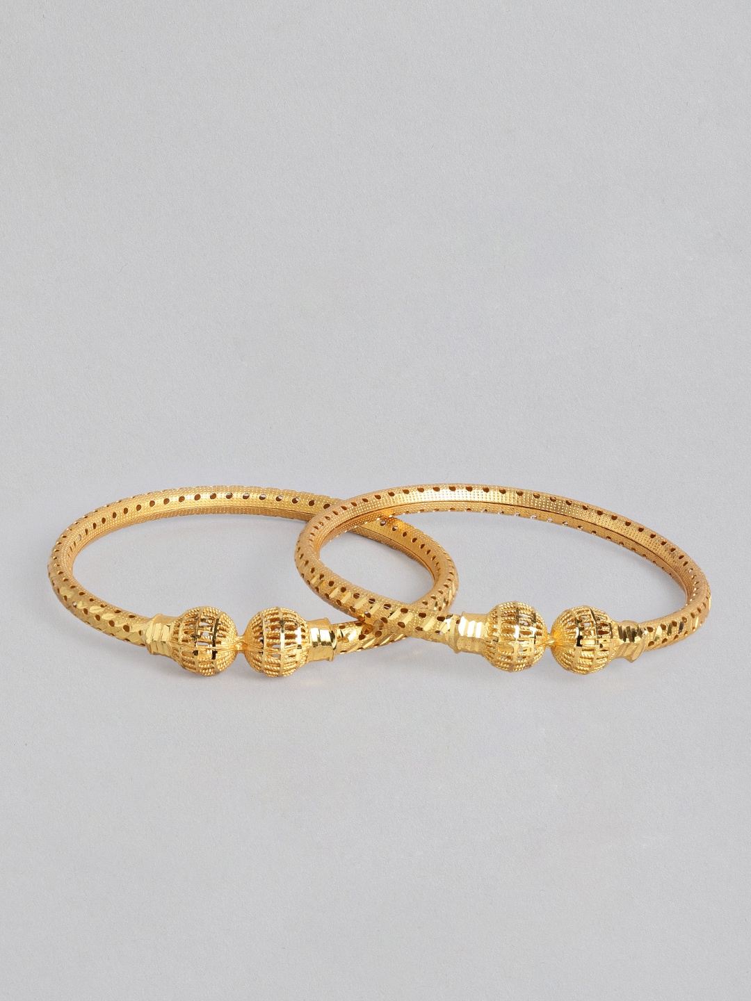 

AccessHer Set Of 2 Matte Gold-Plated Handcrafted Bangles For Women & Girls