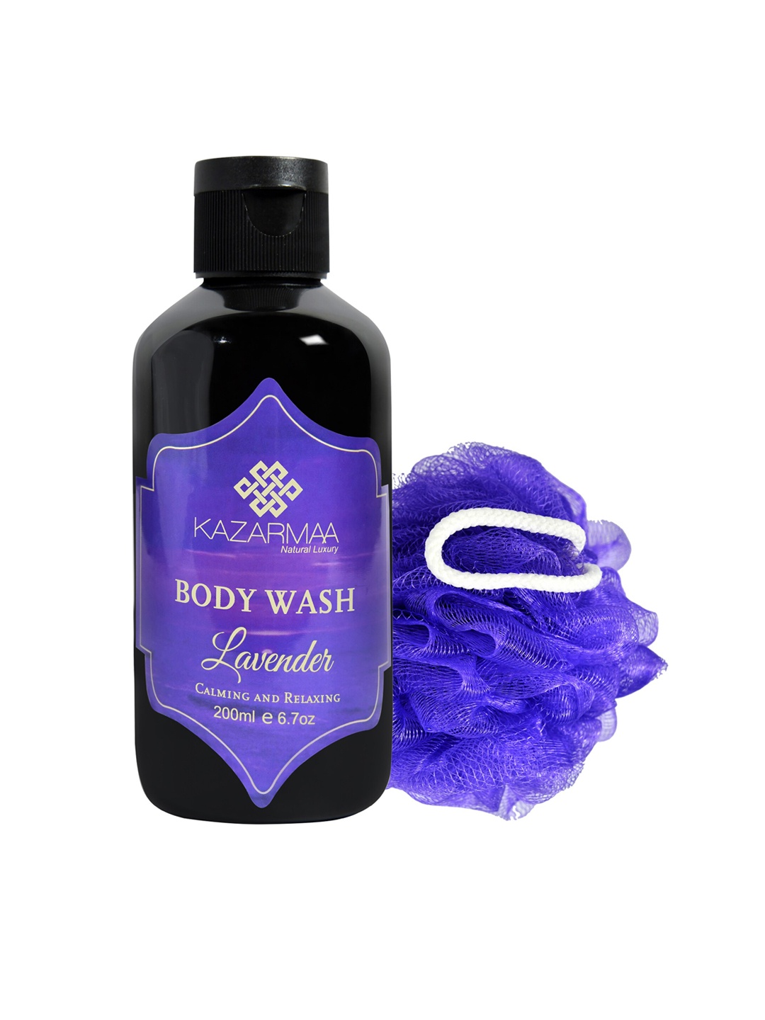 

KAZARMAA Lavender Shower Gel With Loofah 200 ml, Transparent