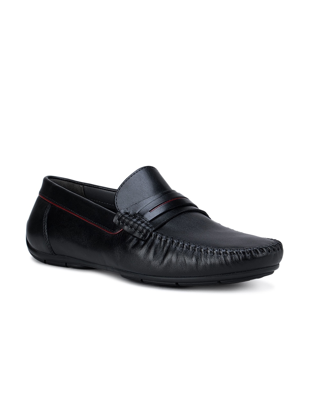 

ROSSO BRUNELLO Men Black Leather Loafers