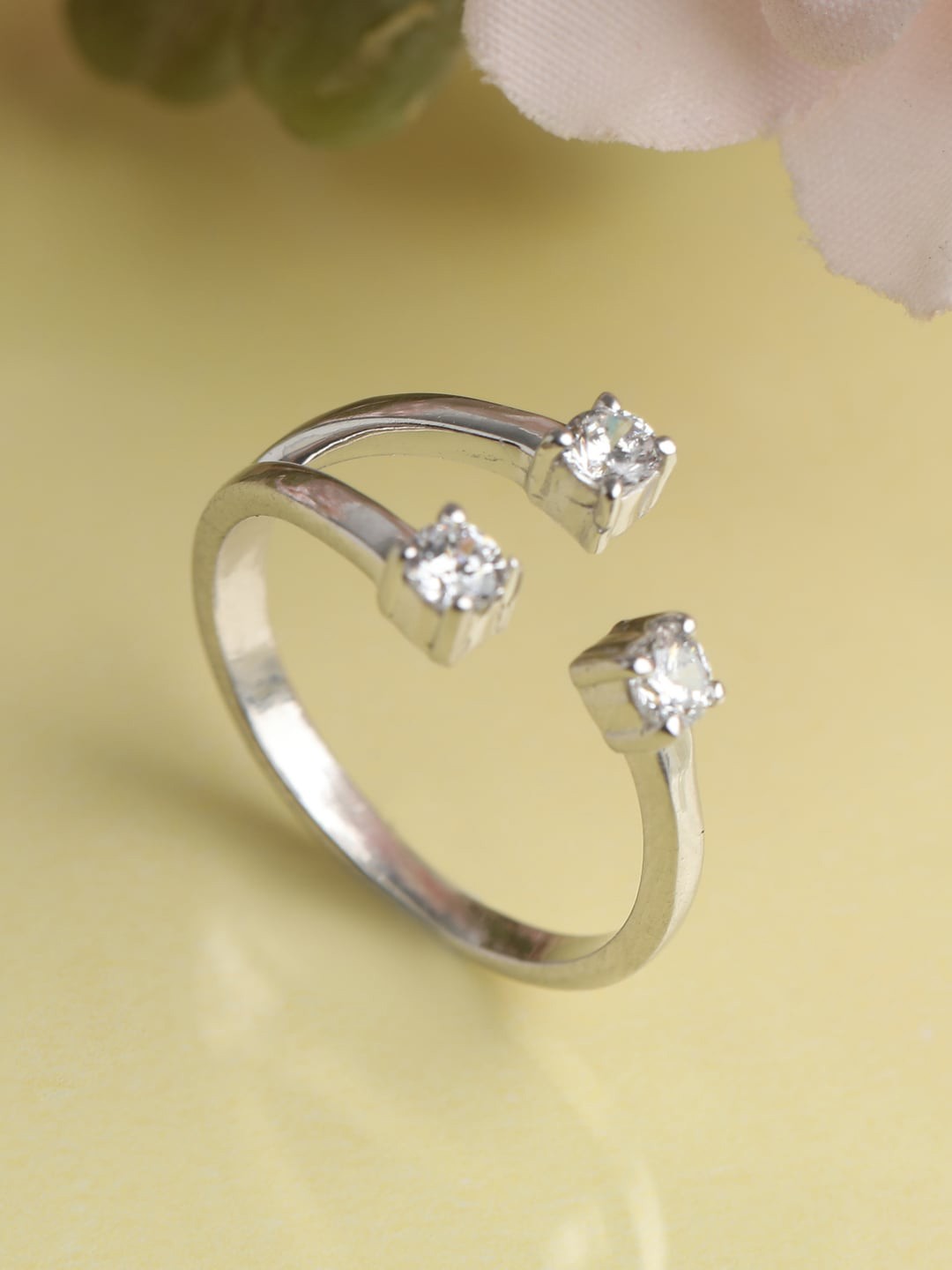 

Clara Silver-Plated & CZ Studded Finger Ring