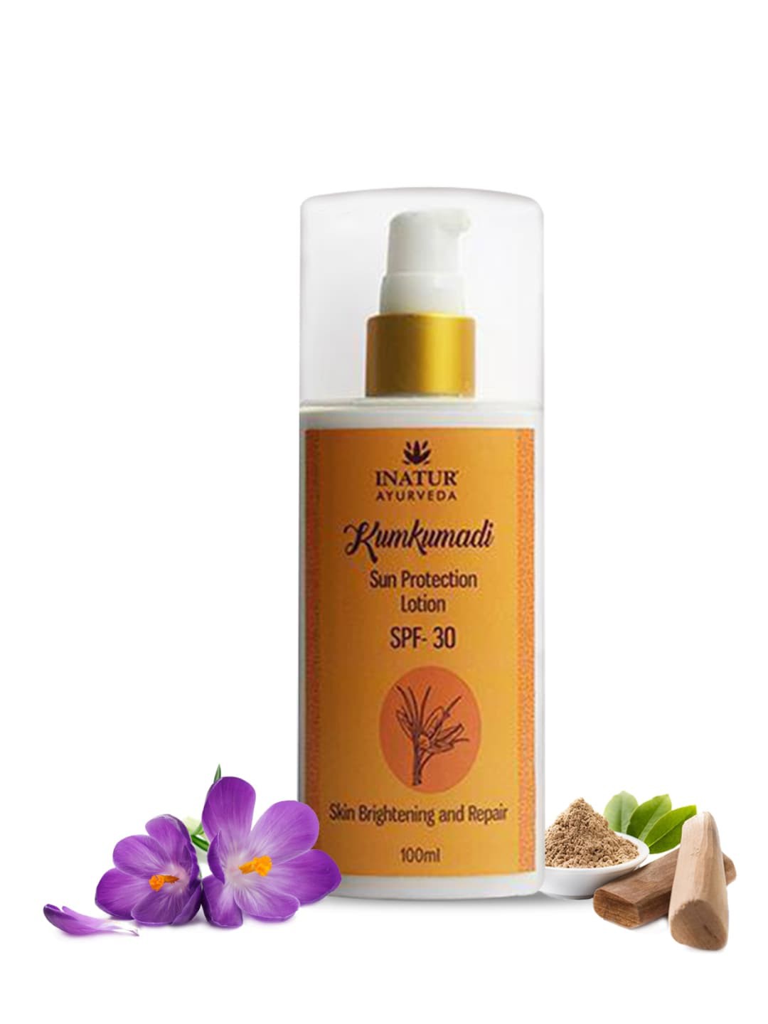 

Inatur Kumkumadi Sun Protection Lotion SPF 30-100 ml, White