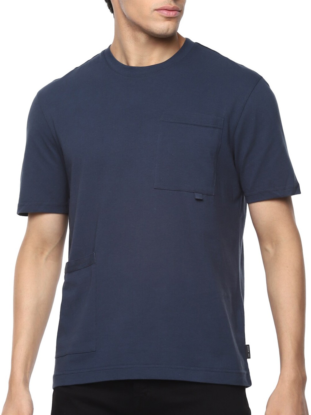 

Ted Baker Men Charcoal Grey Pure Cotton T-shirt
