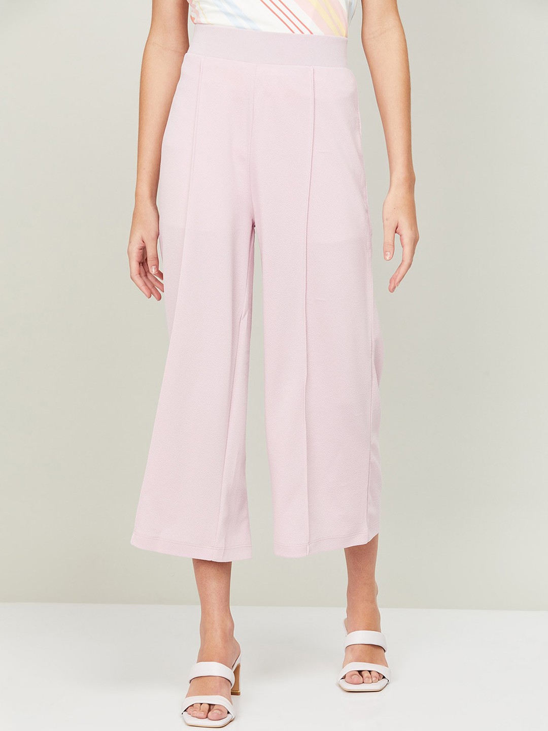 

CODE by Lifestyle Woman Purple Flared Pleated Culottes Trousers