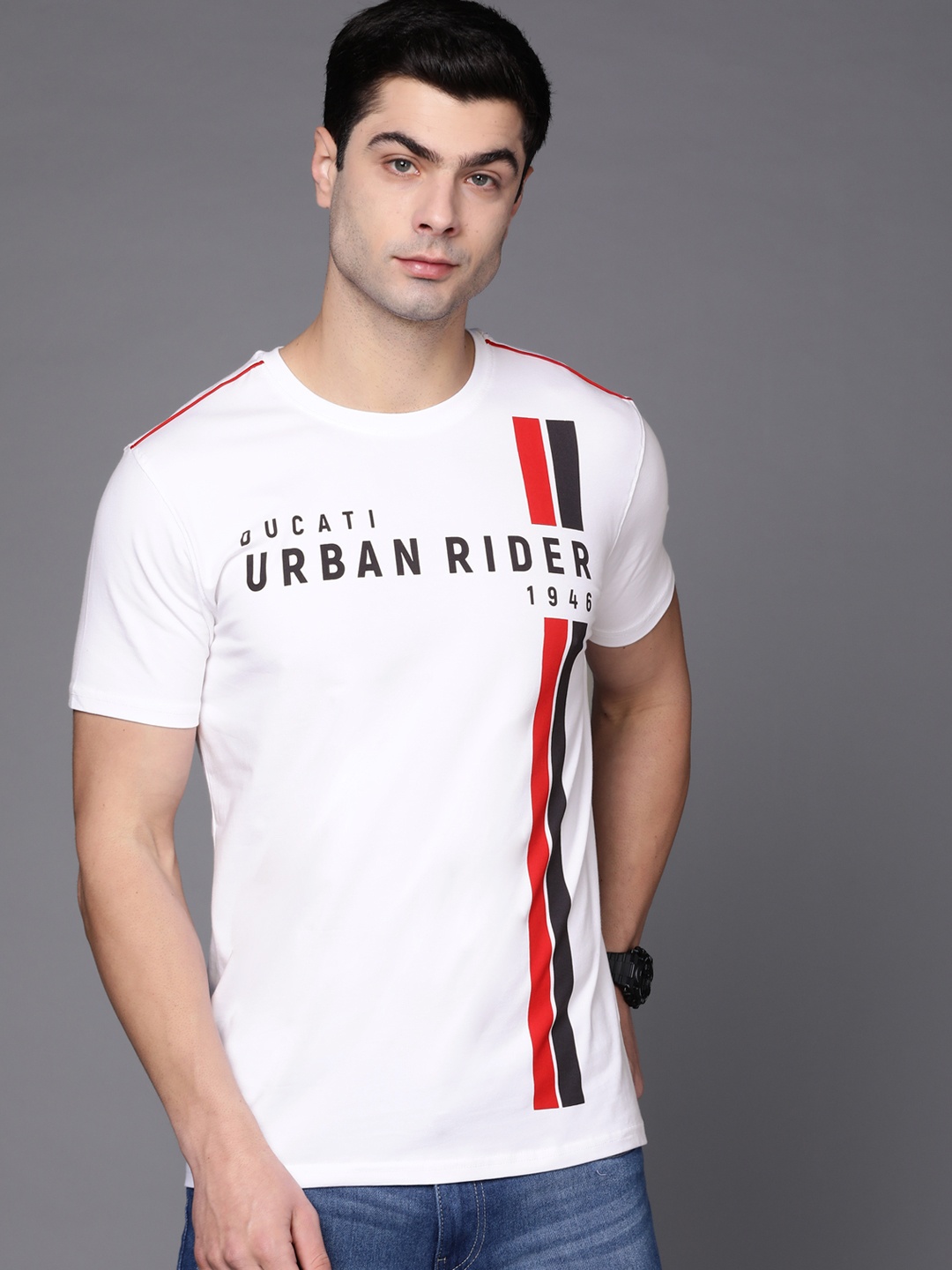 

Ducati Men White Typography Printed T-shirt