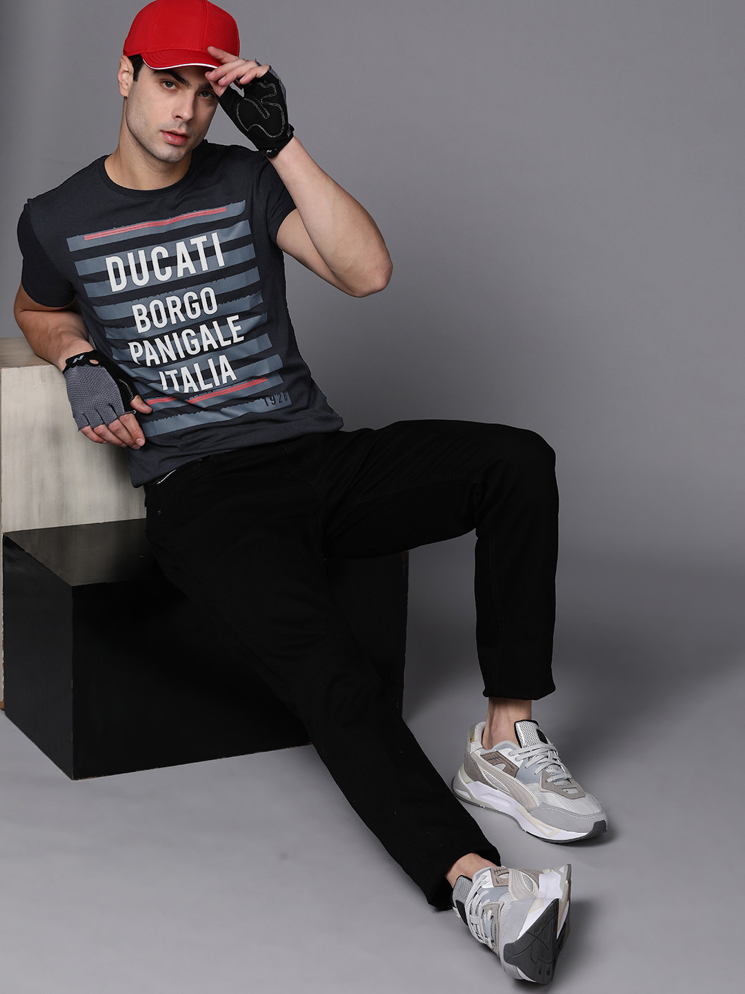 

Ducati Men Navy Blue Printed T-shirt