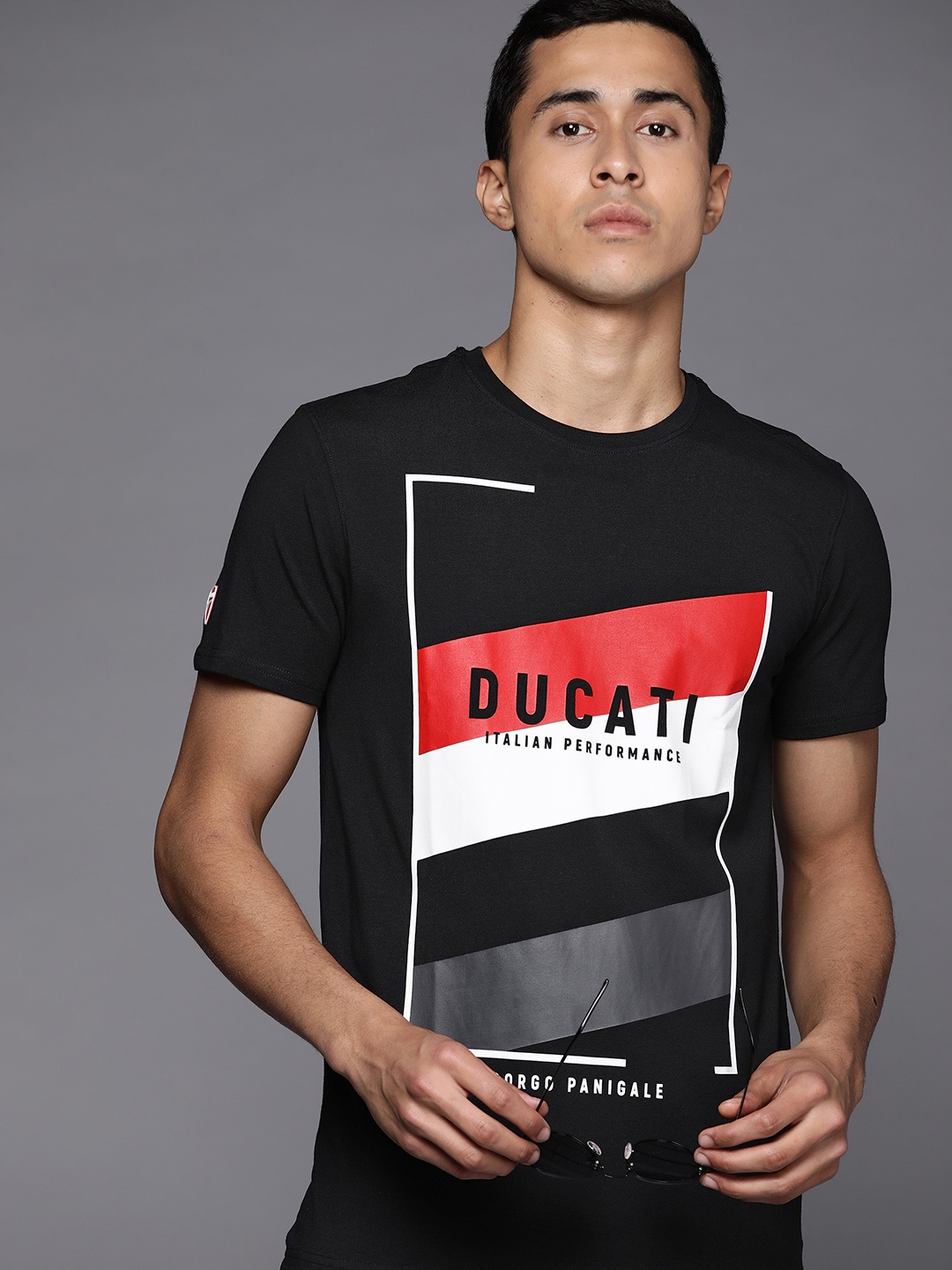 

Ducati Men Black & Red Printed T-shirt