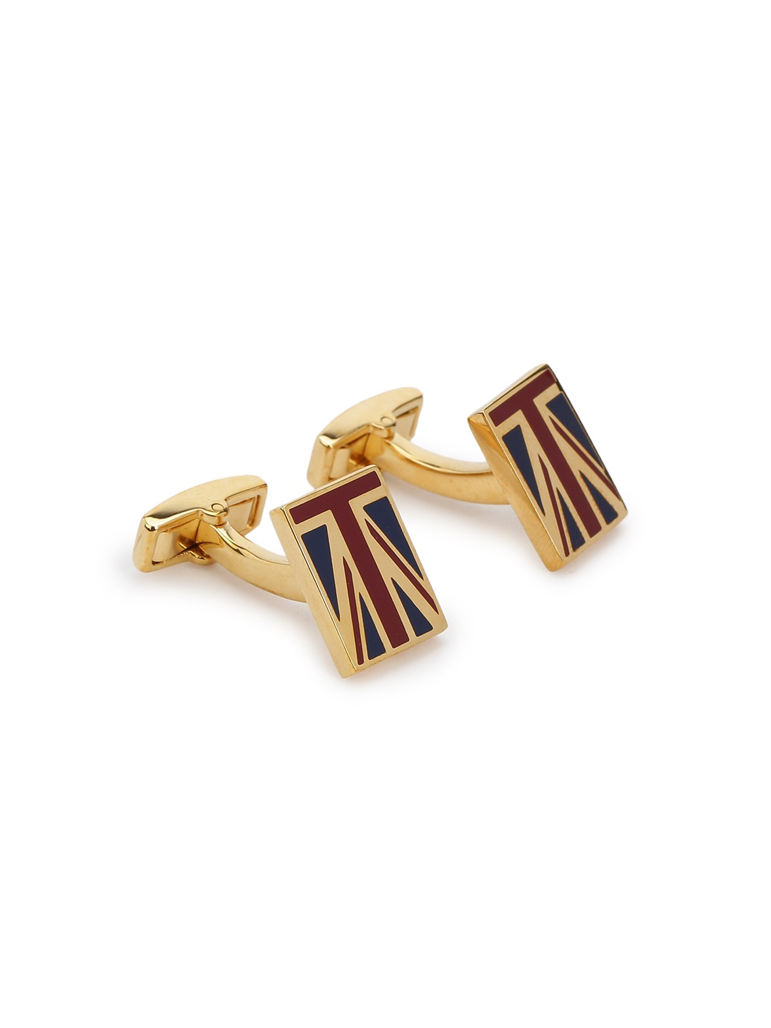 

HACKETT LONDON Red & Gold-Toned Union Jack Cufflink