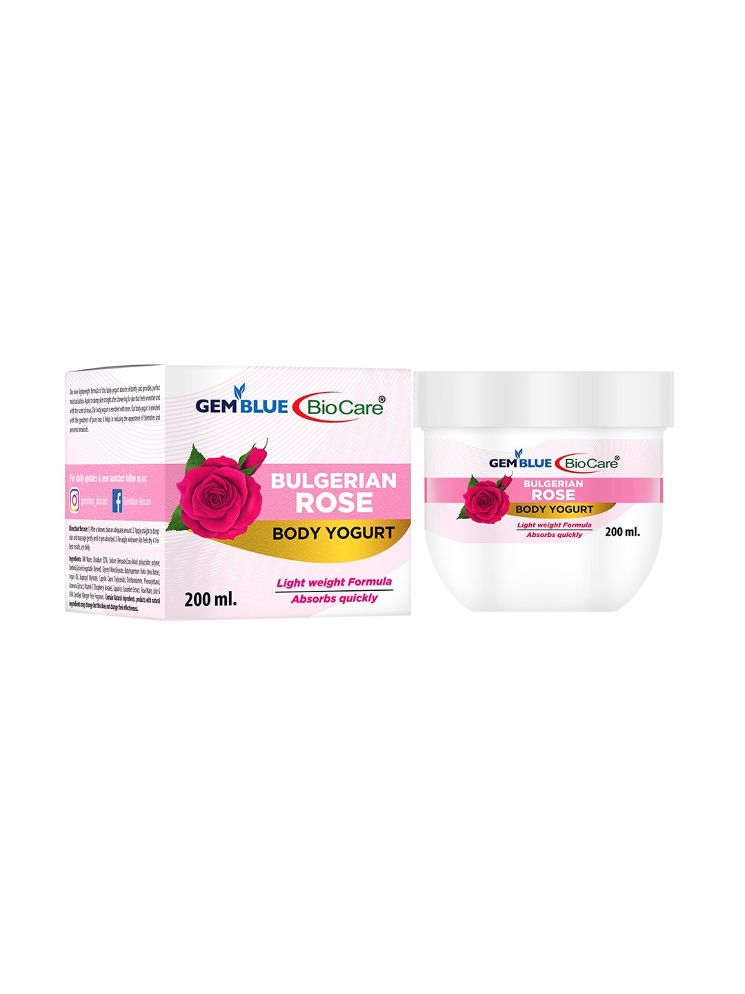 

GEMBLUE BioCare Rose Body Yogurt - 200 ml, Na