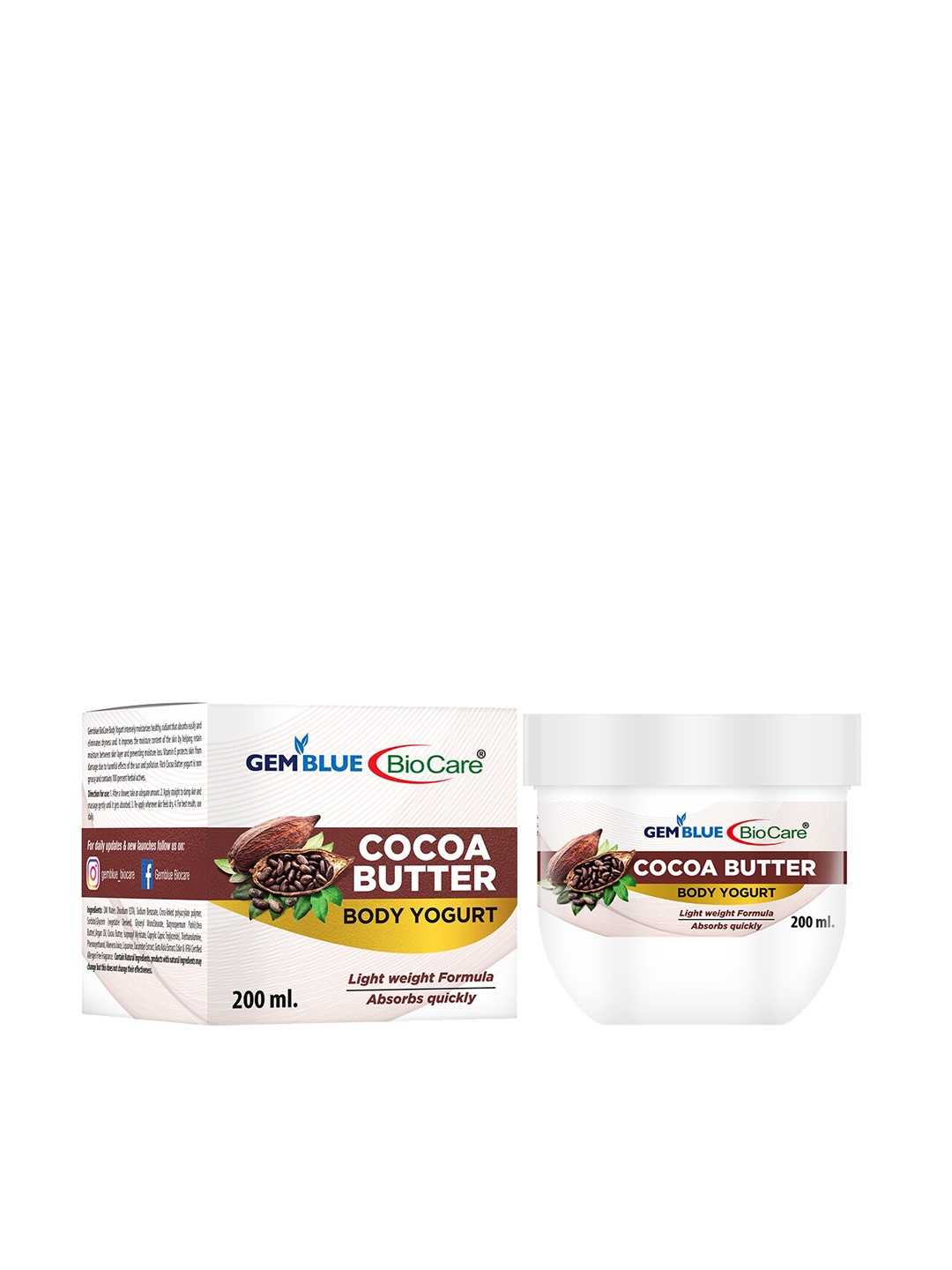 

GEMBLUE BioCare Coco Butter Body Yogurt 200 ml, White