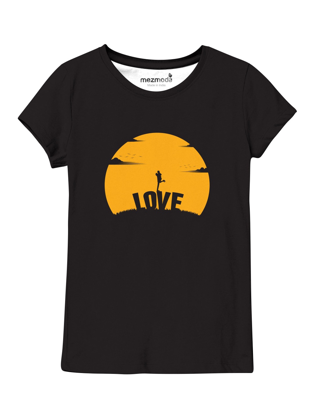 

mezmoda Girls Black Printed T-shirt